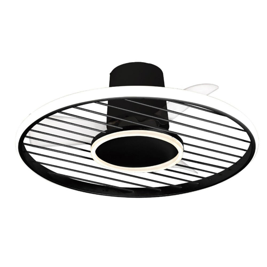 Ventilatore lampadario con pale con luce led 13 mq nero moderno