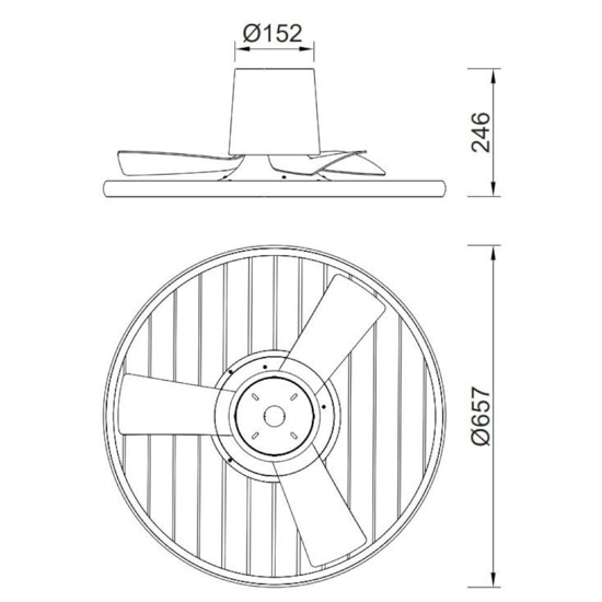 Ventilatore lampadario con pale con luce led 13 mq nero moderno