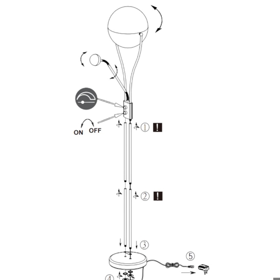 Lampada da terra per salotto led 3000k moderna orientabile