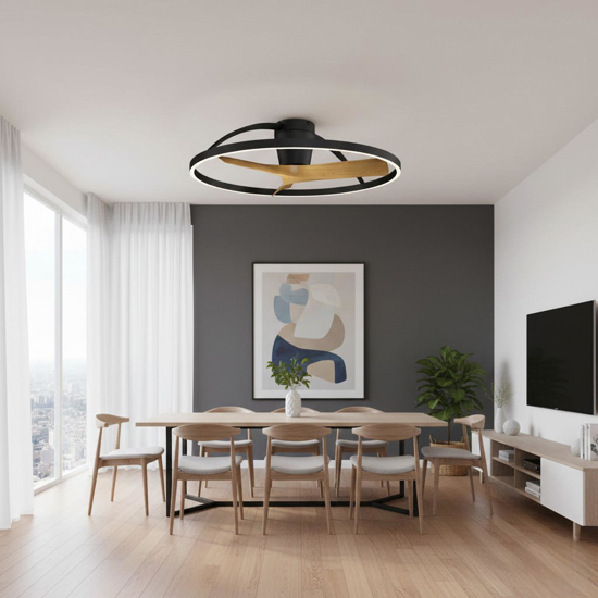 Lampadario con pale moderna led cct con telecomando 13mq dimmerabile