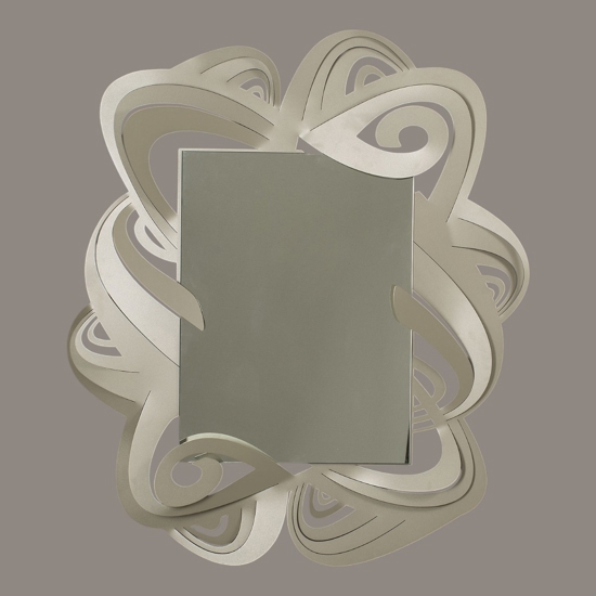 Specchio da parete design moderno in metallo per ingresso colore sabbia