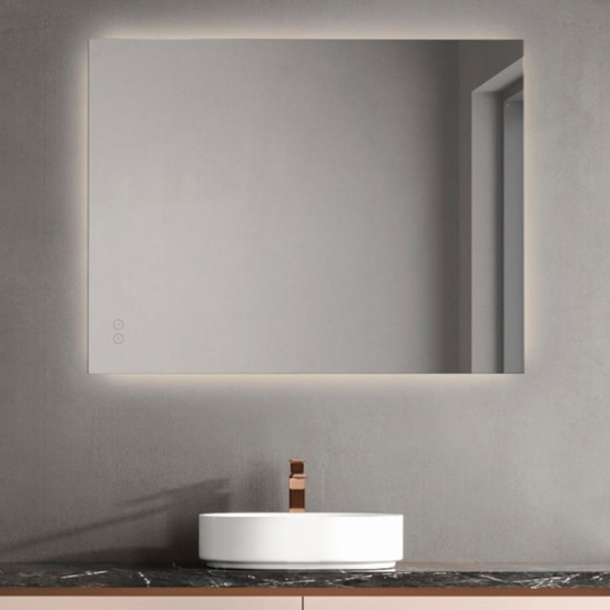 Specchio da parete rettangolare 80x60 cm touch led 3000k e antiappannamento