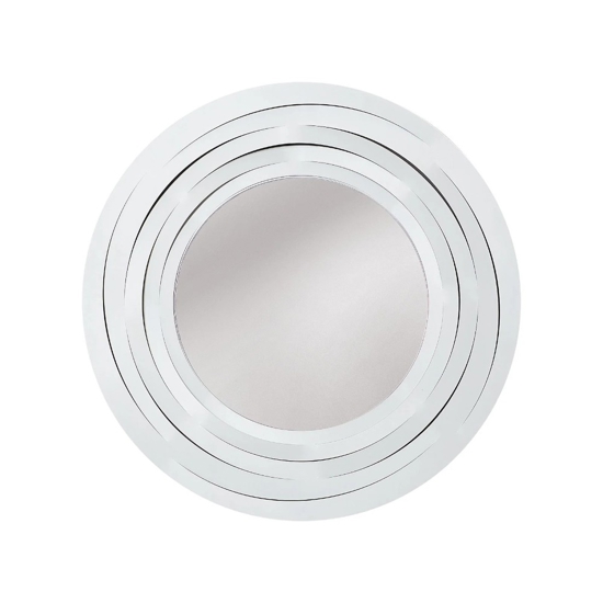 Specchio da parete design moderno metallo bianco rotondo