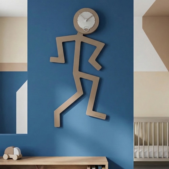 Mino orologio moderno da parete legno colore caffelatte