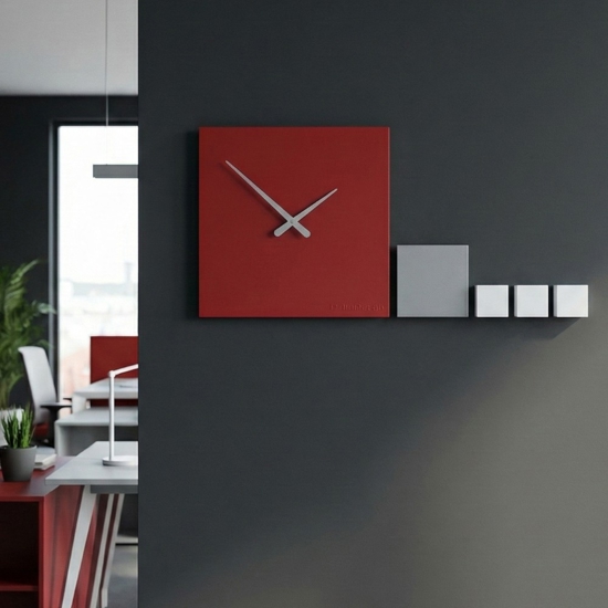 Orologio da parete design moderno legno colore rubino