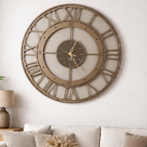 Orologio bronzo 50cm moderno da parete numeri romani rotondo