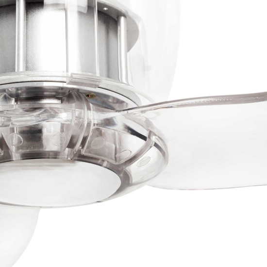 Ventilatore silenzioso in vetro da soffitto per 17mq pale trasparenti con telecomando