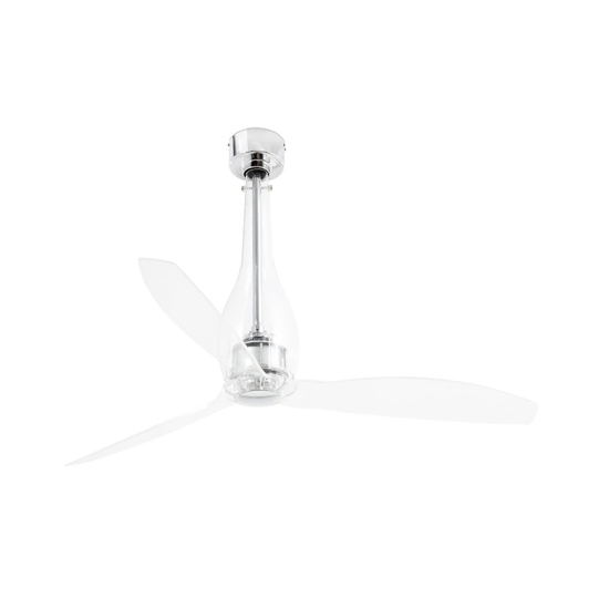 Ventilatore silenzioso in vetro da soffitto per 17mq pale trasparenti con telecomando