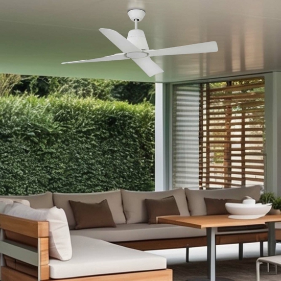 Ventilatore per esterno da soffitto 18mq silenzioso bianco a pale