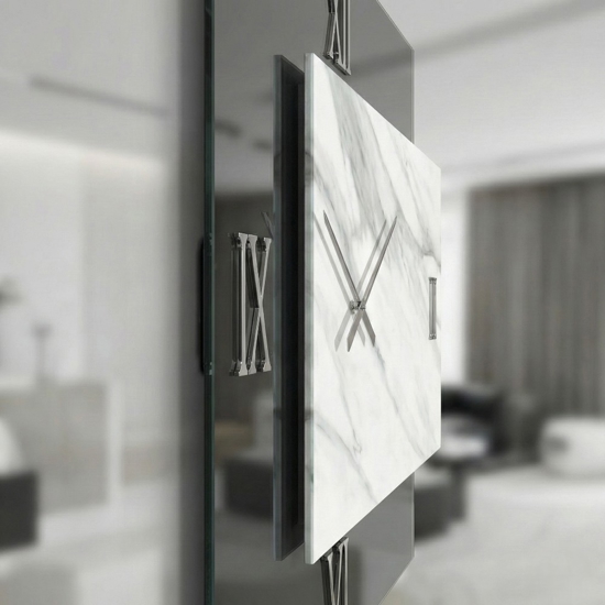 Orologio da parete lux specchio resina 73x60 design squadrato