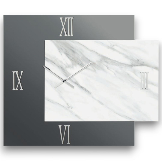 Orologio da parete lux specchio resina 73x60 design squadrato