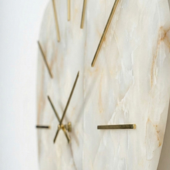Orologio per grande parete 110x71 effetto marmo sagomato