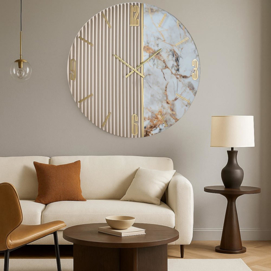 Orologio 80cm per parete di grandi dimensioni effetto marmo