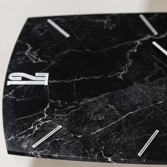 Orologio verticale da parete 150x80 nero design effetto marmo