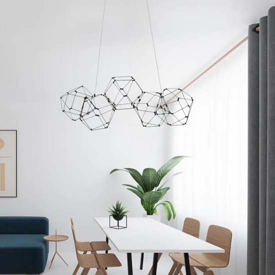 Lampadario costellazione nero design moderno led 22w 3000k 84 cm
