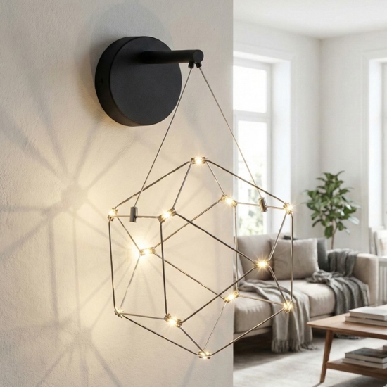 Applique nero design moderna costellazione led