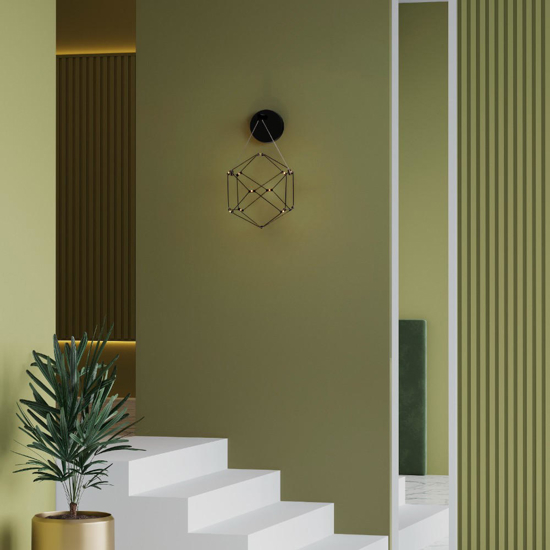 Applique nero design moderna costellazione led