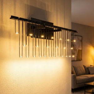 Applique moderna nera design moderna stelle cadenti led