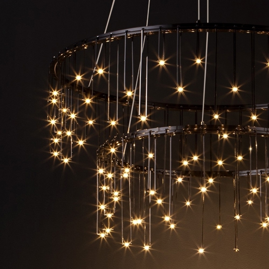 Lampadario design luci di stelle nero moderno led 3000k