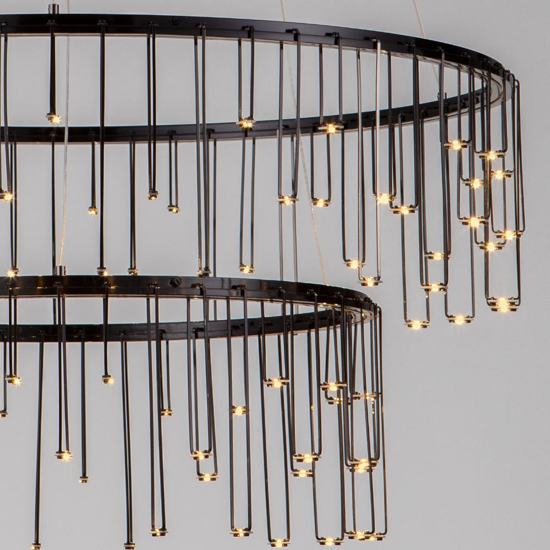 Lampadario design luci di stelle nero moderno led 3000k