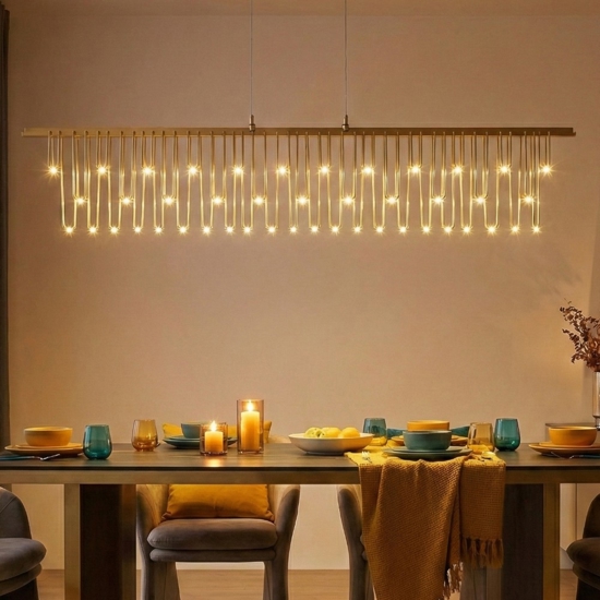 Lampadario led design moderno oro per salotto