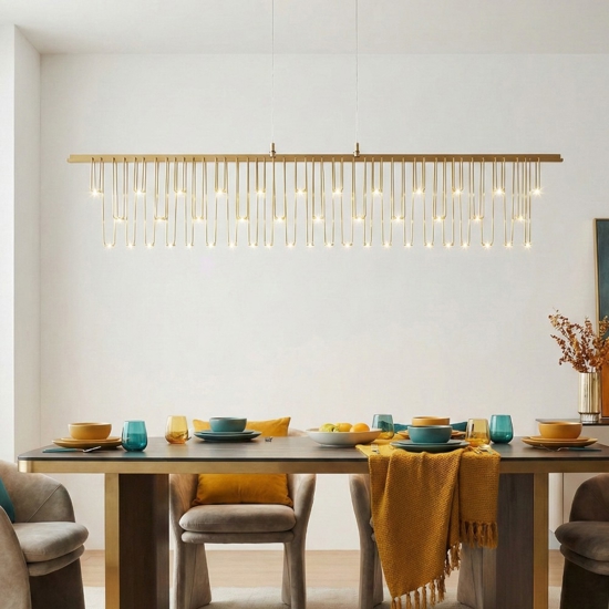 Lampadario led design moderno oro per salotto