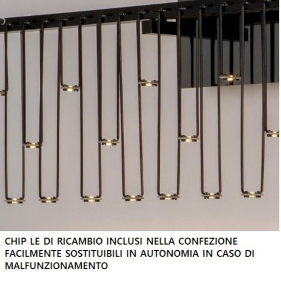 Lampadario led design moderno oro per salotto