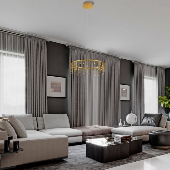 Lampadario led oro ramato stelle cadenti