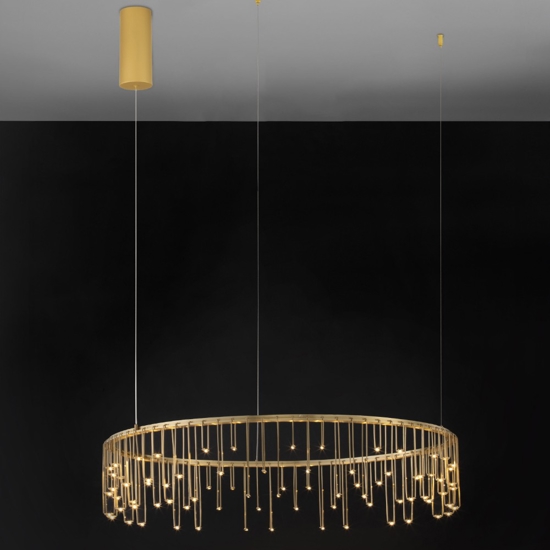 Lampadario led per salotto design moderno oro ramato