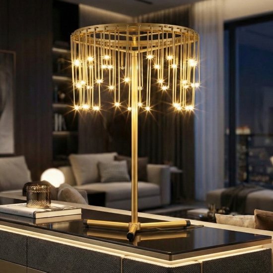 Lampada da tavolo led oro ramato design
