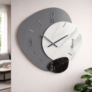 Grande orologio design moderno 80cm per parete grigio bianco nero
