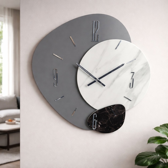 Grande orologio design moderno 80cm per parete grigio bianco nero