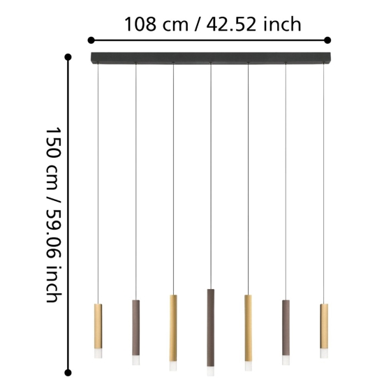 Estanterios eglo lampadario led 21w 3000k moderno per tavolo soggiorno