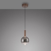 Lampadario a sospensione per bagno marrone sfera in vetro led 10w 2700k dimmerabile