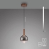 Lampadario a sospensione per bagno marrone sfera in vetro led 10w 2700k dimmerabile