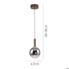 Lampadario a sospensione per bagno marrone sfera in vetro led 10w 2700k dimmerabile