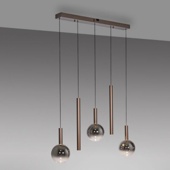 Lampadario marrone sfere a sospensione per cucina moderna
