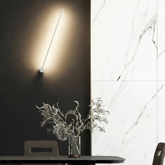 Applique bacchetta moderna bianca led 23w 3000k per interni