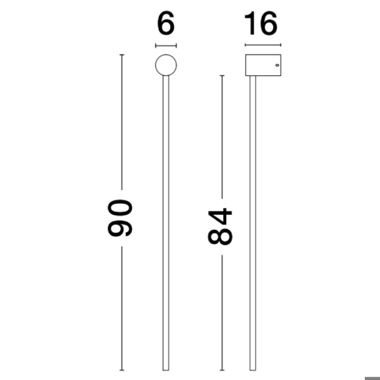 Applique bacchetta moderna bianca led 23w 3000k per interni