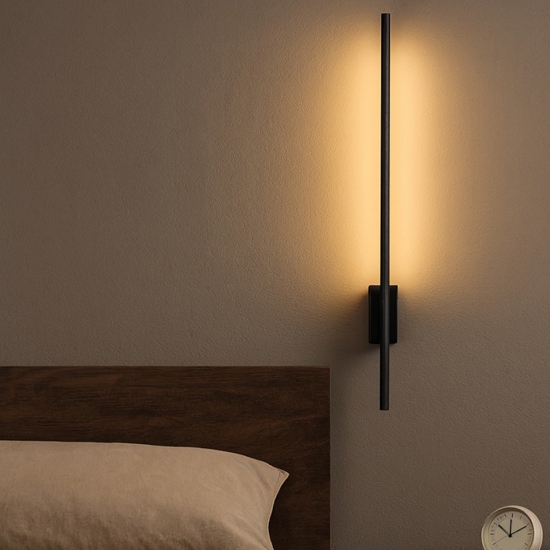 Lampada da parete nera led 10w 3000k applique per comodino