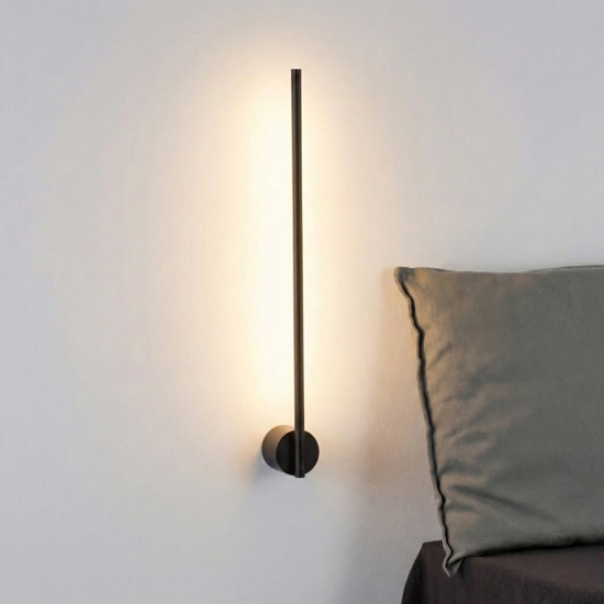 Applique per comodini bacchetta nera led 10w 3000k