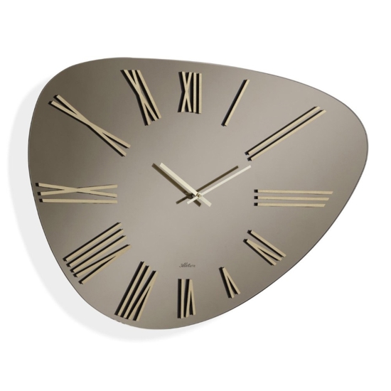 Orologio da muro moderno 60x90 vetro bronzo numeri romani