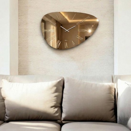 Orologio da muro moderno 60x90 vetro bronzo numeri romani