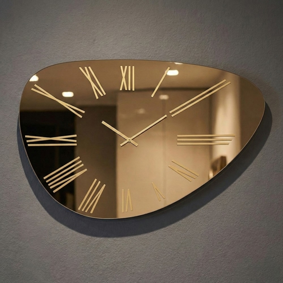 Grande orologio 60x90  da parete vetro bronzo design moderno