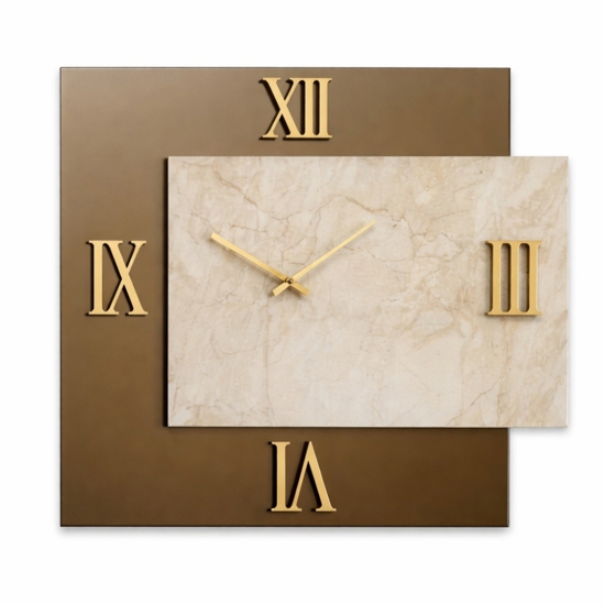 Grande orologio 100x110 da parete specchio bronzo marmo laminato