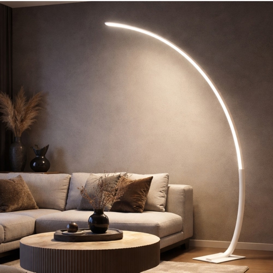 Lampada ad arco pt keep ondaluce bianca led 30w 3000k dimmerabile moderna