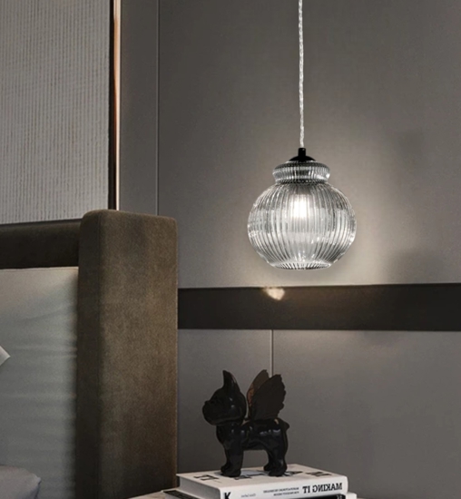 Ondaluce madagascar lampada camera da letto vetro soffiato fume