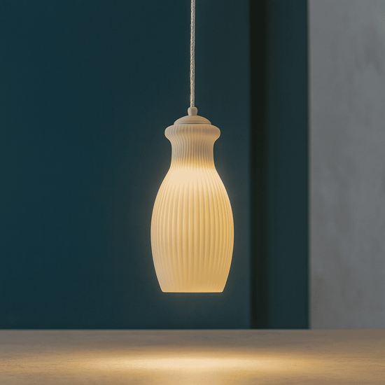 Ondaluce lampada a sospensione madagascar vetro bianco opaco