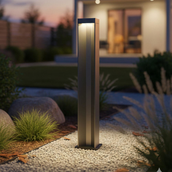 Ideal lux kurt pt 4000k lampione per giardino moderno antracite ip54