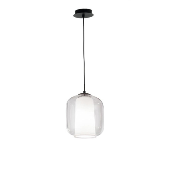 Ondaluce so bonnie2 vetro trasparente base nero lampada sospensione